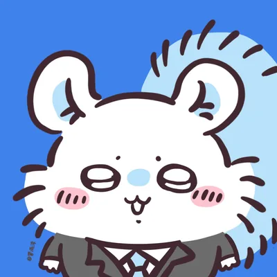 小桃身穿黑色西裝打領帶微笑的可愛吉伊卡哇頭像