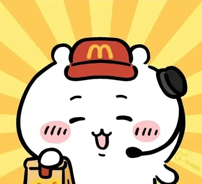 戴著速食店帽子與耳麥開心打工的吉伊卡哇可愛頭像