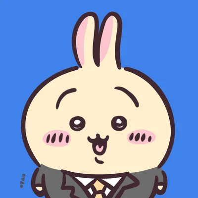 Usagi wearing a formal suit and tie smiling happily Chiikawa PFP