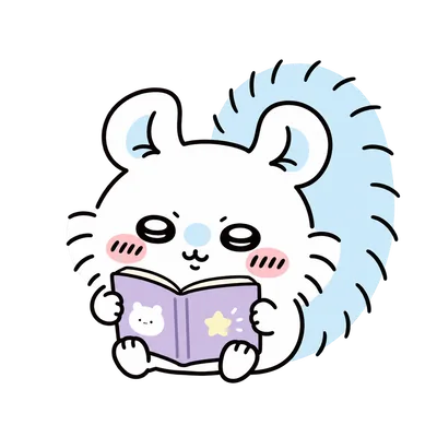 小桃認真坐著看紫色故事書貼紙PNG圖片