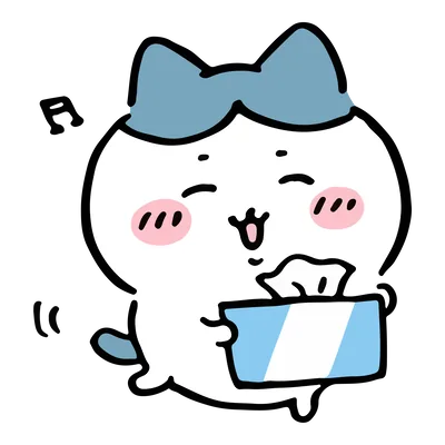 開心拿著面紙盒歡唱的小八透明背景貼紙吉伊卡哇 PNG