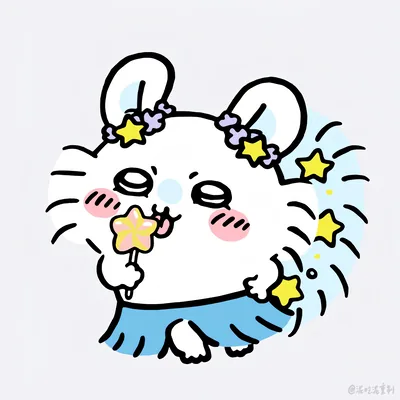 穿著藍色裙子吃星星棒棒糖的可愛小桃吉伊卡哇頭像