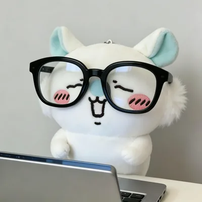 戴著黑框眼鏡笑瞇瞇的可愛小桃玩偶吉伊卡哇頭像