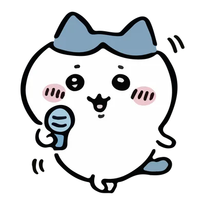 手拿麥克風開心唱歌的可愛小八剪貼畫