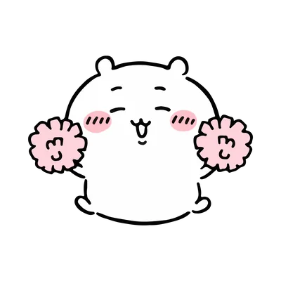 Cheering happily with pink pom-poms Chiikawa PNG