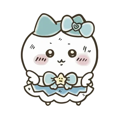 身穿藍色蝴蝶結魔法少女服裝的可愛吉伊卡哇 PNG