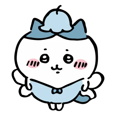 身穿藍色妖精裝與花朵帽子的小八吉伊卡哇透明背景圖片
