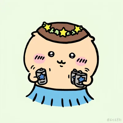 頭戴花環身穿草裙手拿啤酒的栗子饅頭吉伊卡哇頭像