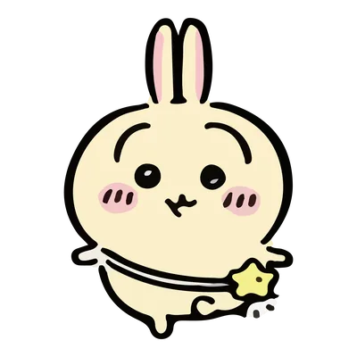 背著黃色星星包包可愛跳躍的烏薩奇插畫貼圖吉伊卡哇 PNG