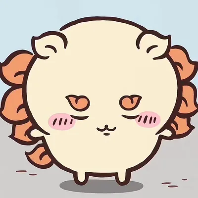 圓滾滾臉紅瞇瞇眼微笑的可愛獅薩吉伊卡哇頭像