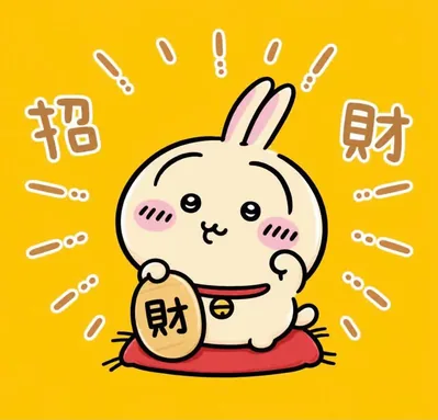 烏薩奇化身招財貓手拿金幣的開運吉伊卡哇頭像