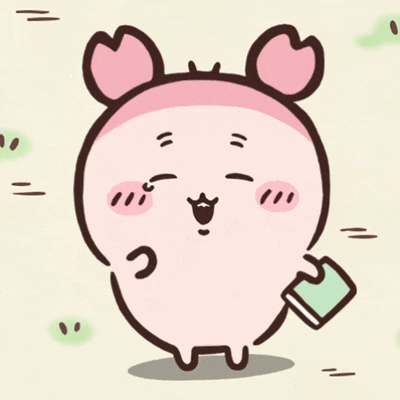 古本/小螃蟹手拿書本開心微笑的吉伊卡哇 GIF