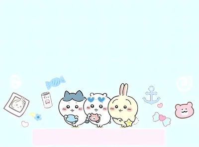 하트 선글라스를 쓴 치이카와와 하치와레 우사기 데스크톱 고화질 배경화면