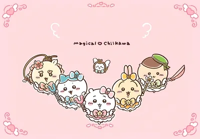 마법소녀 치이카와, 하치와레, 우사기, 모몽가의 변신 모습 데스크톱 고화질 배경화면