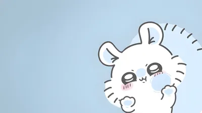 Cute Momonga peeking from the corner on light blue background for PC Wallpaper