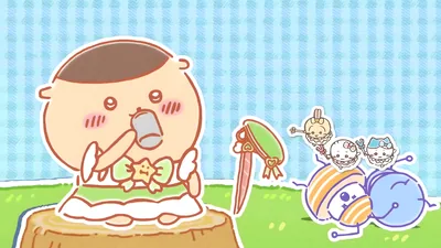 Chiikawa, Hachiware, and Usagi as magical girls with Kurimanju for PC Wallpaper