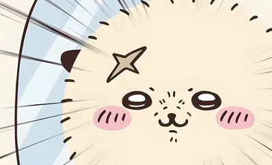 Cute Rakko close-up with star scar and action lines for PC Background