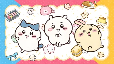 Chiikawa, Hachiware, and Usagi with cute sweets for PC Wallpaper