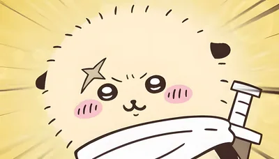 Rakko holding a sword with a determined expression for PC Background