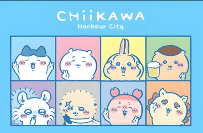 Cute Chiikawa, Hachiware, Usagi and friends grid wallpaper for PC 4K Image