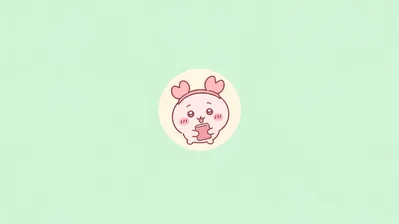 Cute Furuhonya holding a book on a green minimalist for PC Background