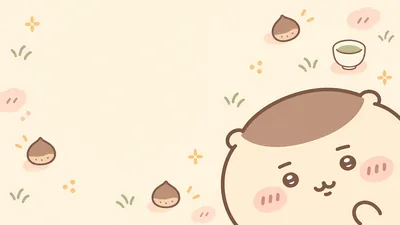 Cute Kurimanju with chestnuts and green tea for PC Wallpaper