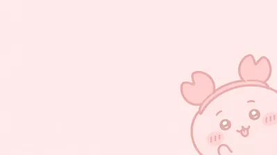 Cute Furuhonya peeking on a pastel pink background for PC Wallpaper
