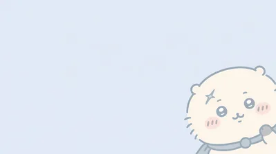 Cute Rakko peeking from the corner on a light blue background for PC Wallpaper