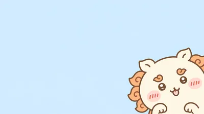 Cute Shisa peeking from the corner on blue background for PC 4K Image