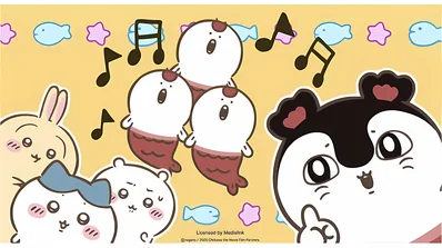 Chiikawa, Hachiware, and Usagi with singing mermaids for PC Wallpaper