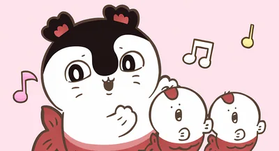 Cute Chiikawa characters singing happily on a pink background for PC 4K Image