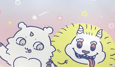 Chiikawa characters under a pastel starry sky for PC Background