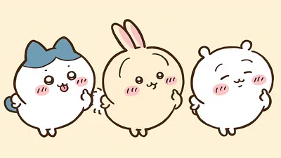 ชิคาวะ Chiikawa ฮาจิวาเระ Hachiware อุซางิ Usagi มินิฮาร์ท วอลเปเปอร์คอมพิวเตอร์