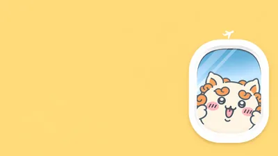 Cute Shisa looking through an airplane window for PC Background