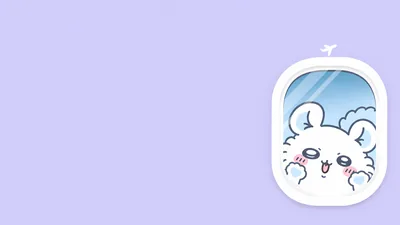 Cute Momonga looking through an airplane window for PC Wallpaper