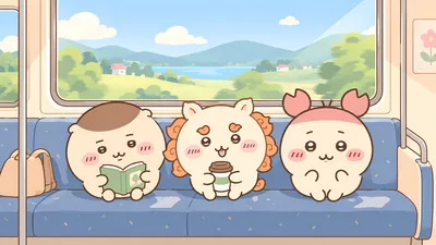 คุริมันจู Kurimanju ชีซ่า Shisa Furuhonya นั่งรถไฟ วอลเปเปอร์ คอมพิวเตอร์