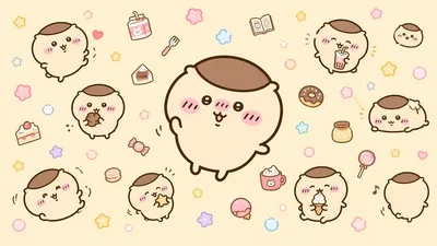 Cute Kurimanju enjoying sweet desserts and drinks pattern for PC Wallpaper