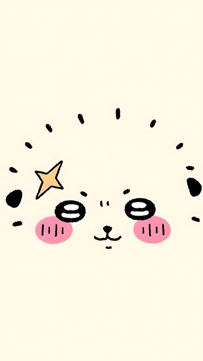 Cute Momonga close-up face with a yellow star for Phone Wallpaper