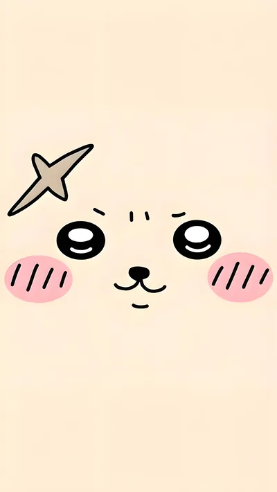 Cute Rakko close-up face with star scar for Phone Background