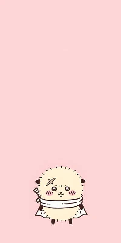 Cute Rakko with sword on pink background wallpaper for Phone 4K Image