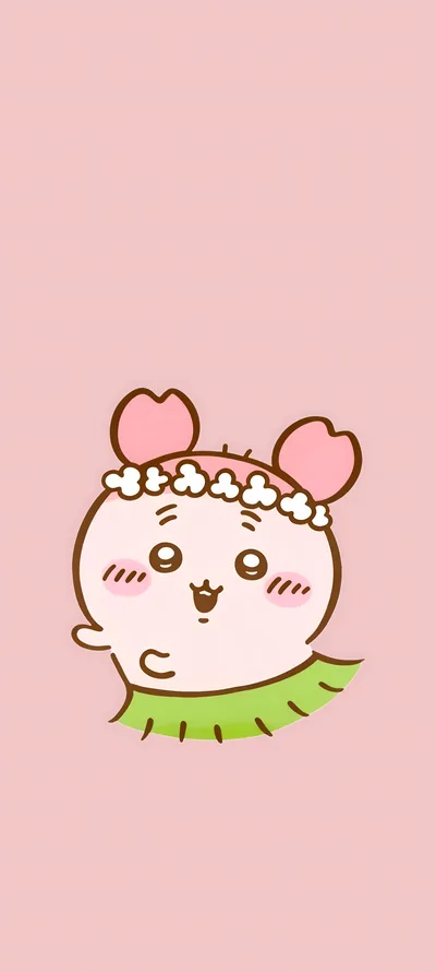 Cute Shisa wearing a flower crown and hula skirt for Phone 4K Image
