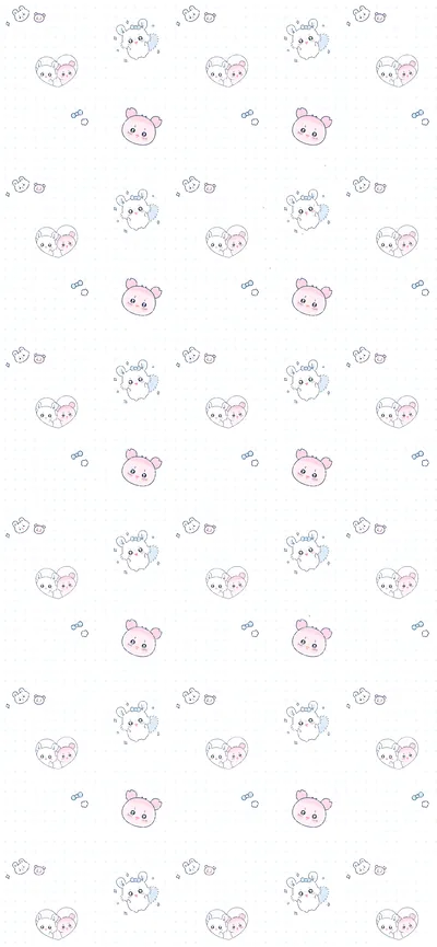 Cute Momonga and Furuhonya seamless pattern for Phone Wallpaper
