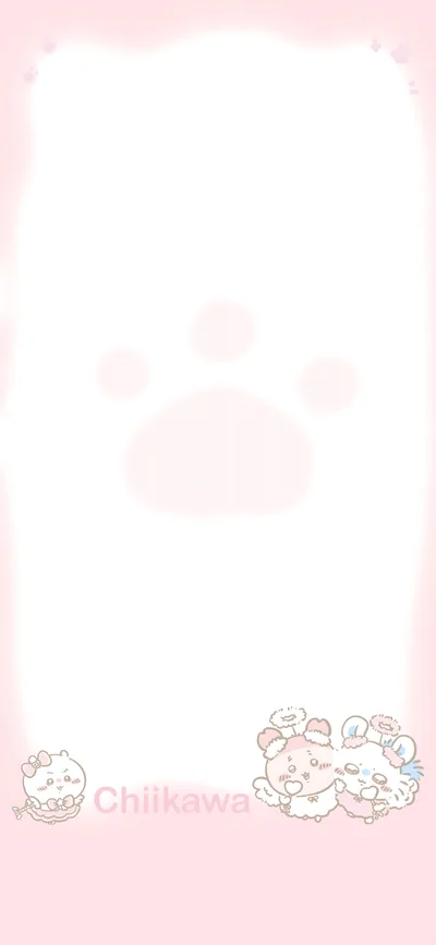 Cute Chiikawa, Momonga and Furuhonya pink angel theme for Phone Wallpaper