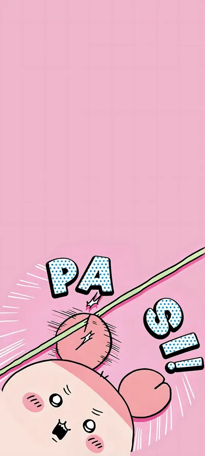Cute Furuhonya comic action scene on pink for Phone Background