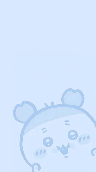 Cute Chiikawa peeking from the bottom on a blue Background for Phone