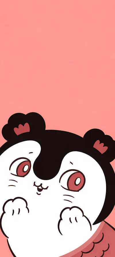 โมมงกะ Momonga ในชุดปลาสีแดงสุดน่ารักบนพื้นหลังสีชมพูสำหรับวอลเปเปอร์มือถือ