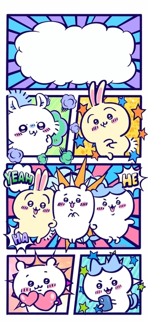 ちいかわ、うさぎ、ハチワレ等キャラが楽しく交流 - ちいかわ壁紙