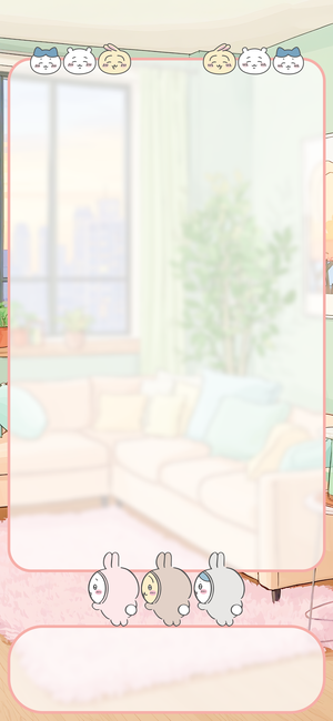 ちいかわキャラクターが居心地の良いリビングで - pngモバイル壁紙