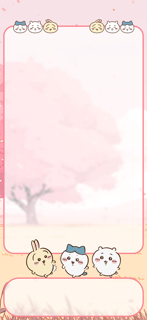 ちいかわ、ハチワレ、うさぎが桜の木下 - 壁紙