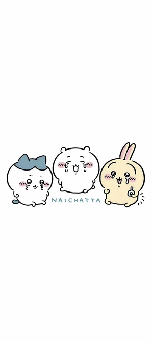 ちいかわ、ハチワレ、うさぎが可愛い表情で交流 - pngモバイル壁紙
